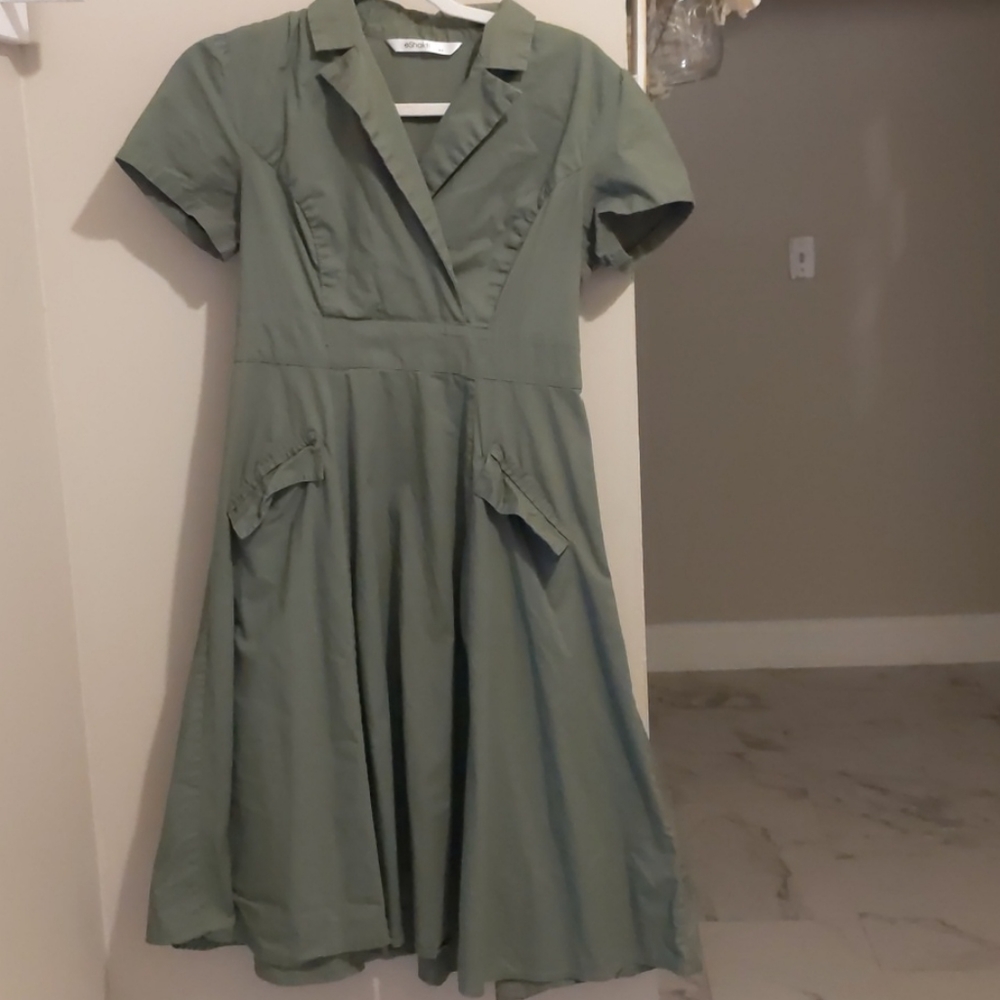 Eshakti size 6 poplin midi dress